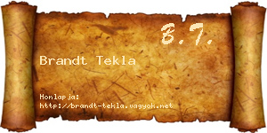 Brandt Tekla névjegykártya